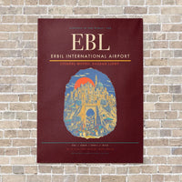 Thumbnail for Erbil International Airport EBL vertical canvas print - no frame - dark red background