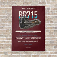 Thumbnail for BR715 vertical canvas print - no frame - dark red background