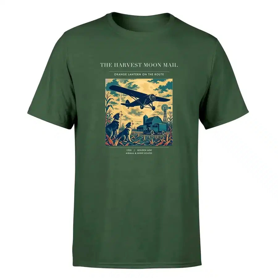 VINTAGE G4479 - The Harvest Moon Mail - Premium T-Shirt design on darkgreen premium t shirt