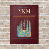 Thumbnail for Yakima Air Terminal (McAllister Field) YKM vertical canvas print - no frame - dark red background