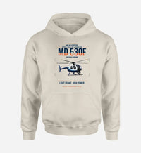 Thumbnail for MD Helicopters MD 530F design on khaki double-side hoodie, single-side print