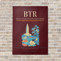 Thumbnail for Baton Rouge Metropolitan Airport BTR - Canvas No Frame - Dark Red