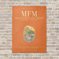 Thumbnail for Macau International Airport MFM - Canvas Framed - Orange