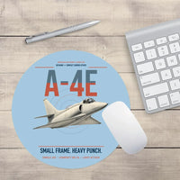 Thumbnail for A-4E Skyhawk design on light blue round mouse pad