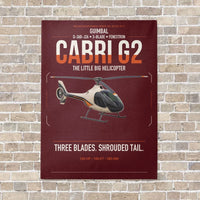 Thumbnail for Guimbal Cabri G2 vertical canvas print - no frame - dark red background
