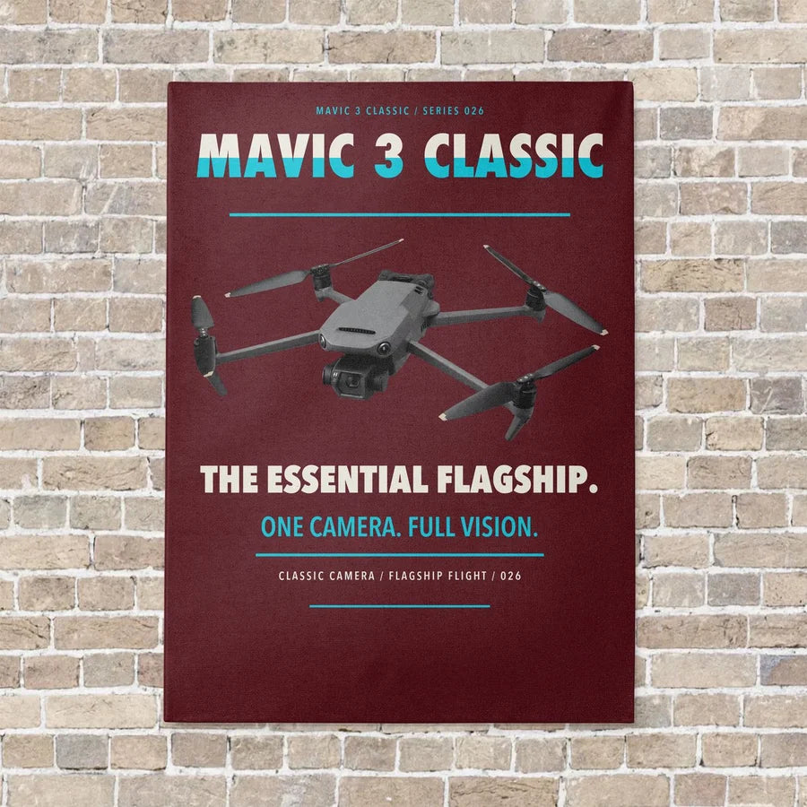 DJI Mavic 3 Classic vertical canvas print - no frame - dark red background