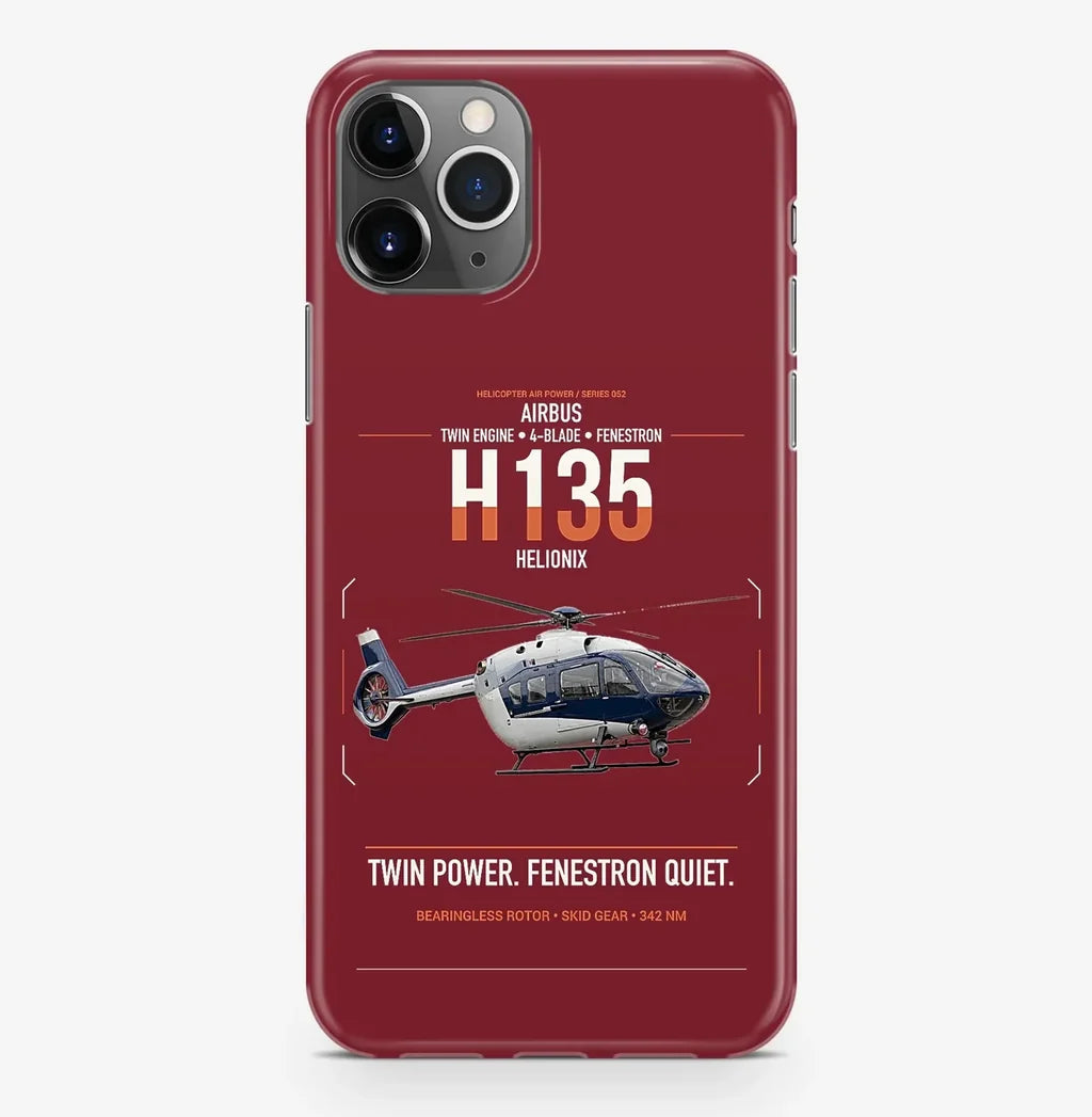 Airbus H135 design on dark red magsafe iphone case, for iPhone Pro Max