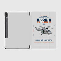Thumbnail for PZL-Świdnik W-3WA Sokół design on light gray samsung tablet tablet case