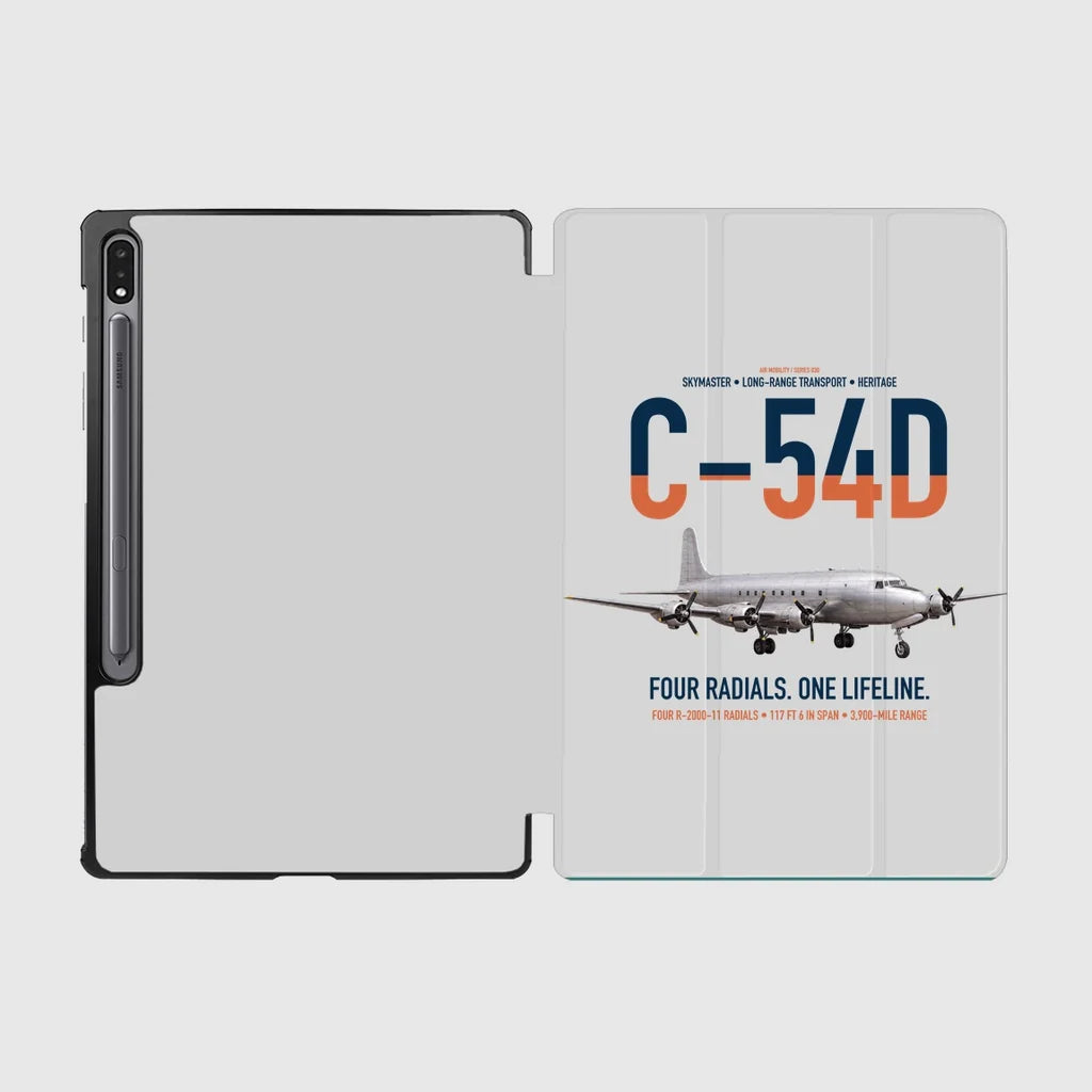 C-54D Skymaster design on light gray samsung tablet tablet case