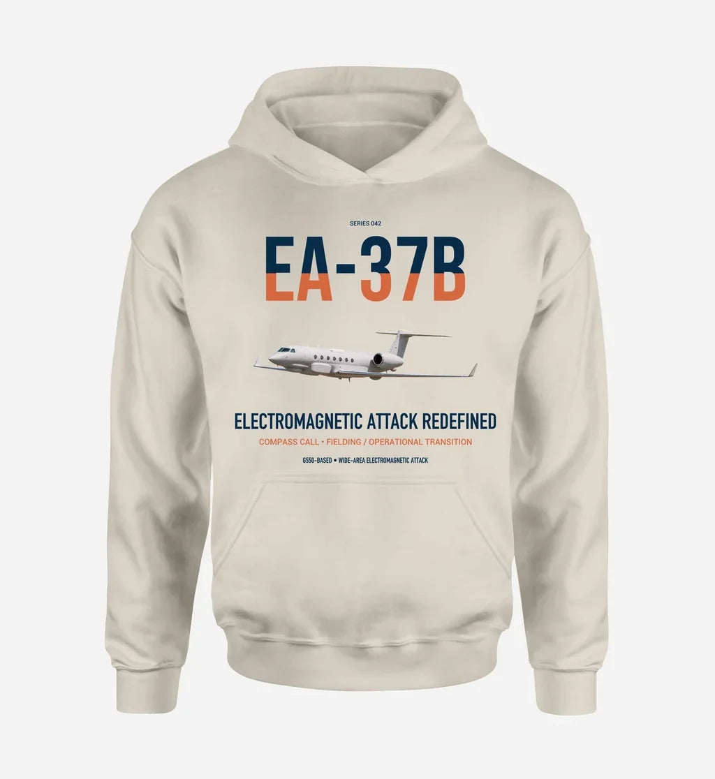 EA-37B Compass Call design on khaki double-side hoodie, single-side print