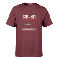 Thumbnail for RQ-4B Global Hawk design on dark red double-side t-shirt, single-side print