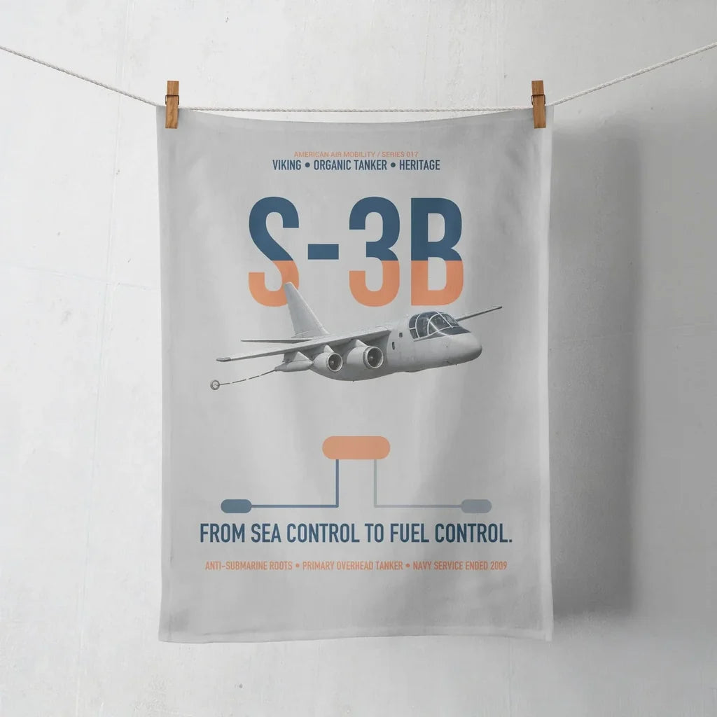 S-3B Viking design on light gray towel