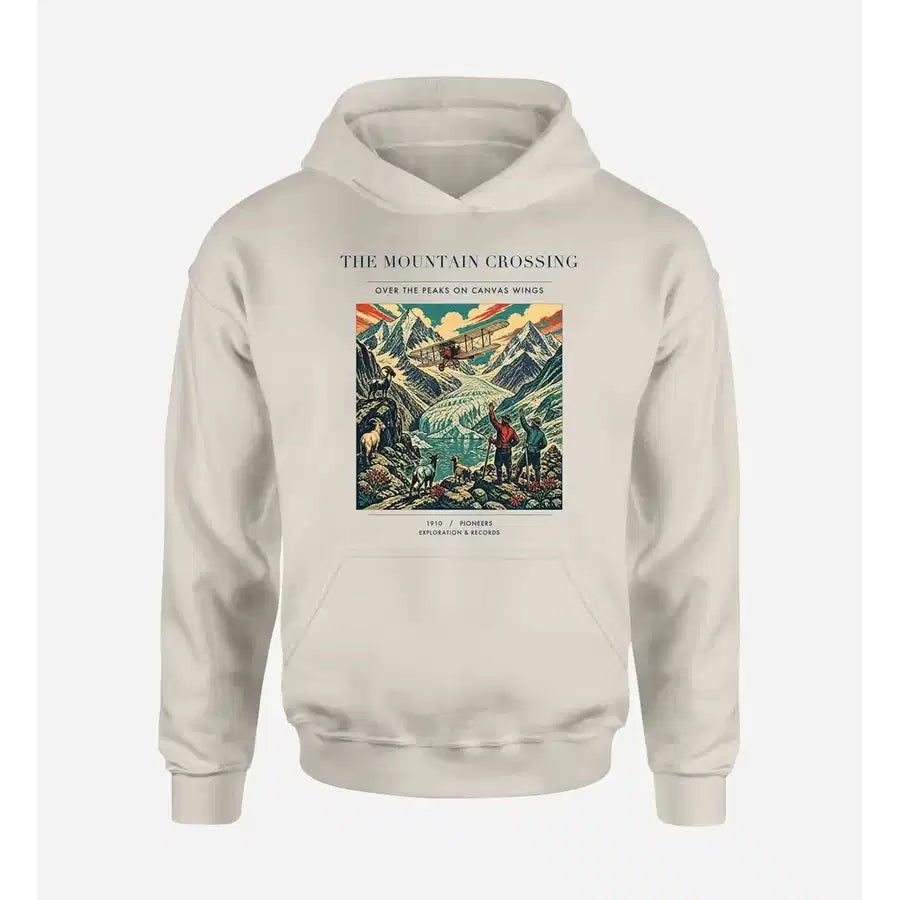 VINTAGE G4006 - The Mountain Crossing - Premium Hoodie design on khaki premium