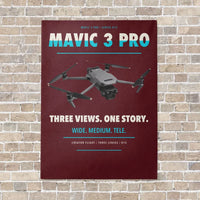 Thumbnail for DJI Mavic 3 Pro vertical canvas print - no frame - dark red background