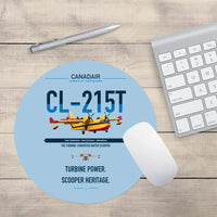 Thumbnail for Canadair CL-215T design on light blue round mouse pad