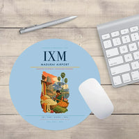 Thumbnail for Madurai Airport (IXM) design on light blue round mouse pad