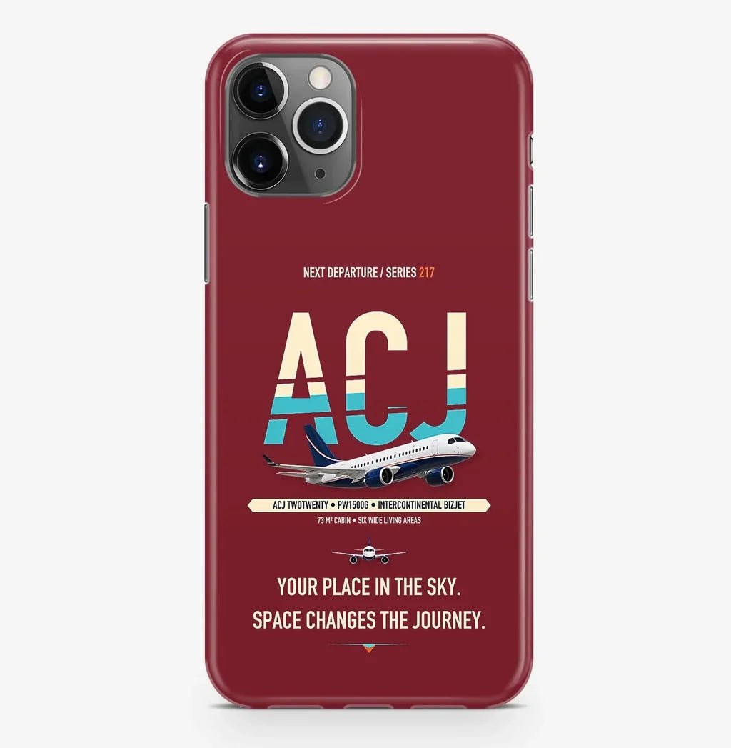 Airbus ACJ TwoTwenty Case ProMax design on dark red iphone case promax