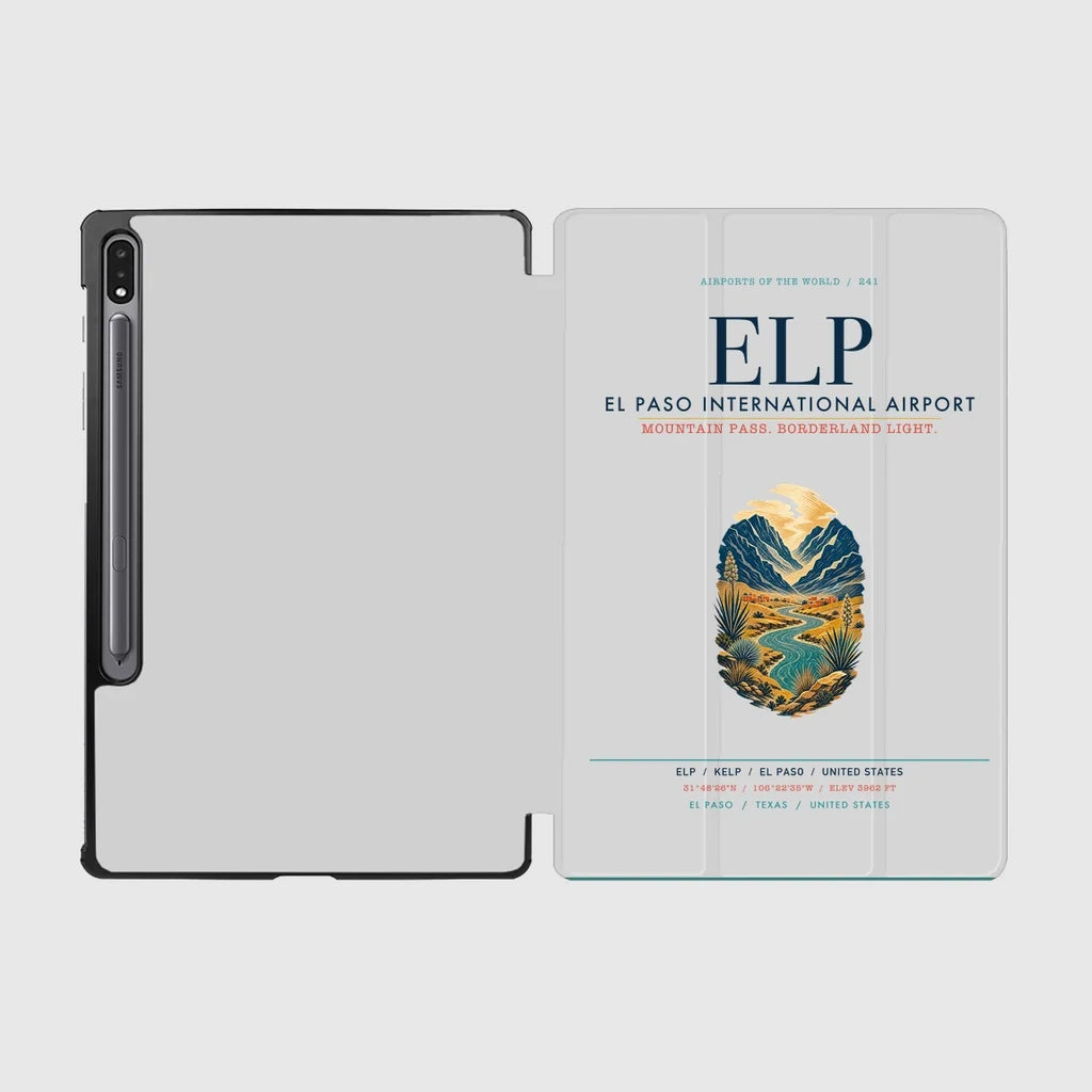El Paso International Airport (ELP) design on light gray samsung tablet tablet case
