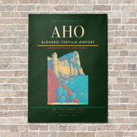 Thumbnail for Alghero–Fertilia Airport AHO - Canvas No Frame - Dark Green