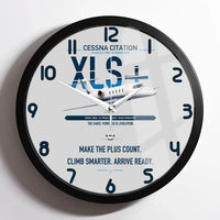 Thumbnail for Cessna Citation XLSPlus design on light gray framed wall clock