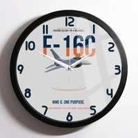 Thumbnail for F-16C Fighting Falcon Nine G One Purpose design on light gray framed wall clock