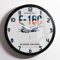 Thumbnail for F-16C Fighting Falcon One Airframe Every Mission design on light gray framed wall clock