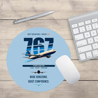 Thumbnail for Boeing 767-300ER design on light blue round mouse pad