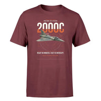 Thumbnail for Dassault Mirage 2000C RDI design on dark red t-shirt, single-side print