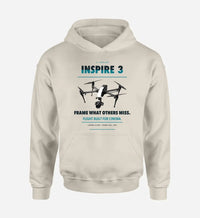 Thumbnail for DJI Inspire 3 design on khaki hoodie single side