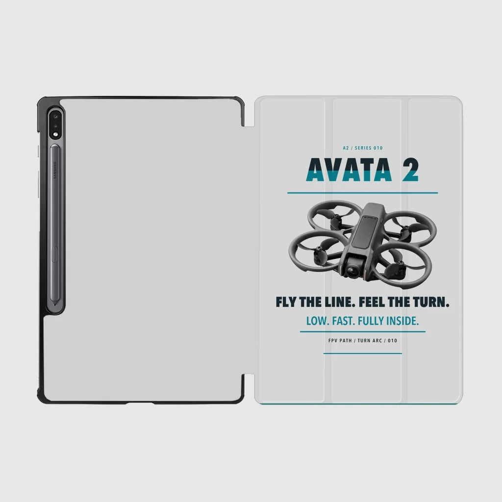DJI Avata 2 design on light gray samsung tablet tablet case