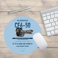 Thumbnail for CF6-50 design on light blue round mouse pad