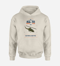 Thumbnail for Bell AH-1G Cobra design on khaki double-side hoodie, single-side print