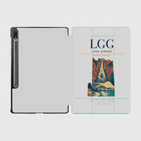 Thumbnail for Liège Airport (LGG) design on light gray samsung tablet tablet case