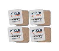 Thumbnail for C-54D Skymaster design on light gray 4 pieces set coaster