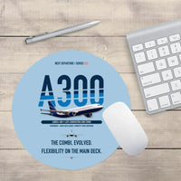 Thumbnail for Airbus A300C4-600 design on light blue round mouse pad
