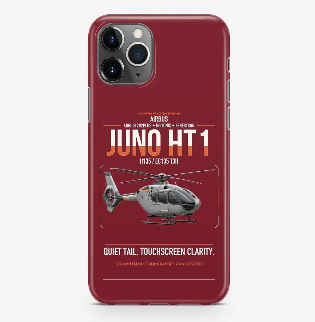 Airbus H135 Juno HT1 design on dark red magsafe iphone case, for iPhone Pro Max