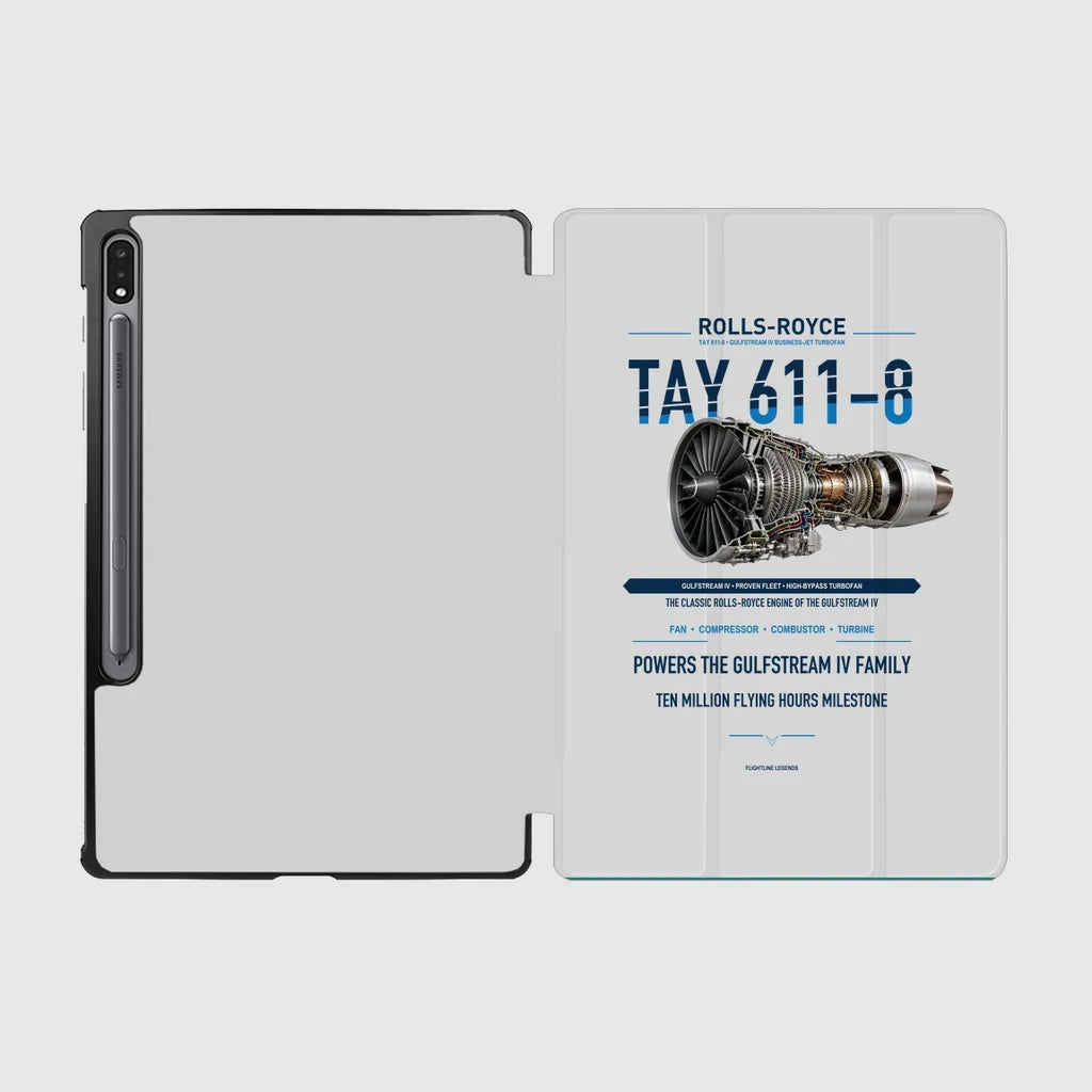 TAY 611-8 design on light gray samsung tablet tablet case