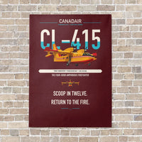 Thumbnail for Canadair CL-415 vertical canvas print - no frame - dark red background