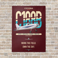 Thumbnail for Cessna A188B AgTruck vertical canvas print - no frame - dark red background