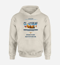 Thumbnail for Canadair CL-415EAF design on khaki double-side hoodie, single-side print