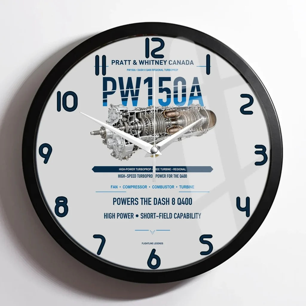 PW150A design on light gray framed wall clock