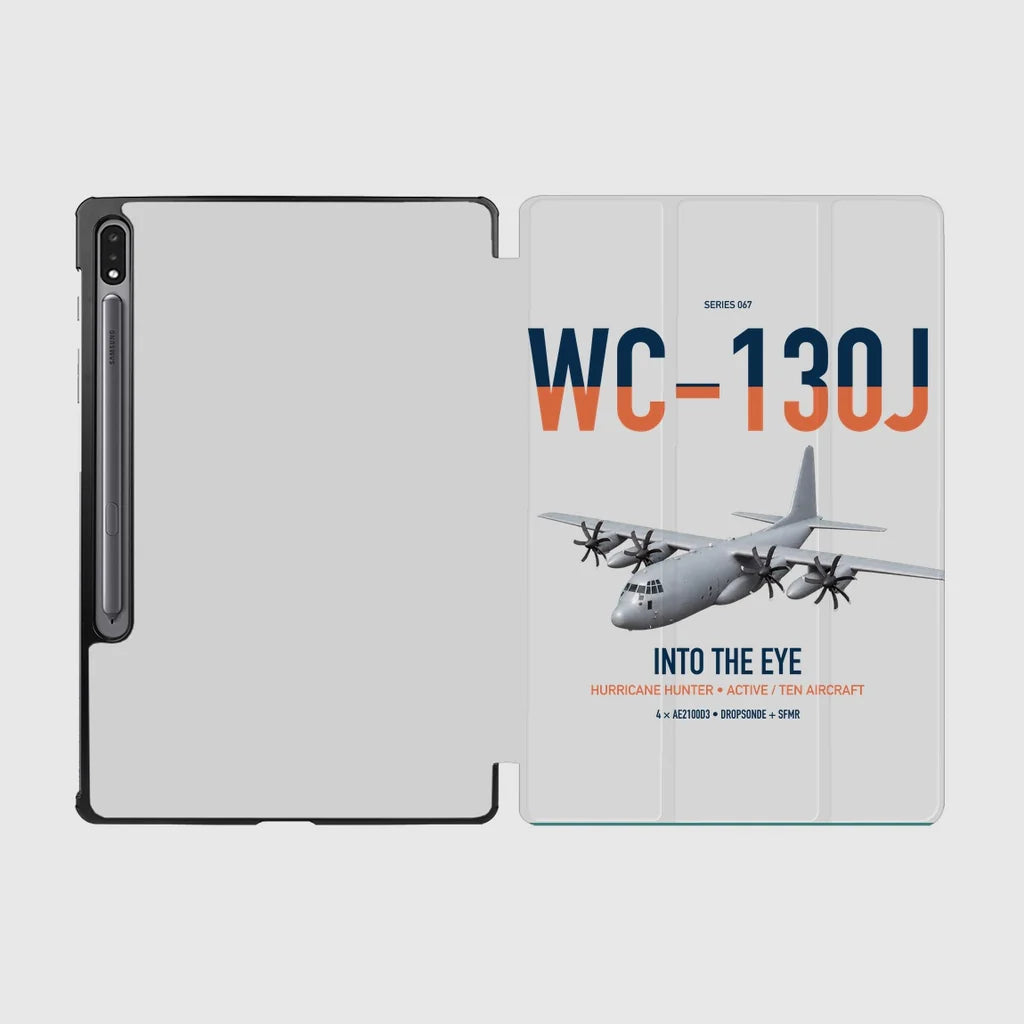 WC-130J Hurricane Hunter design on light gray samsung tablet tablet case