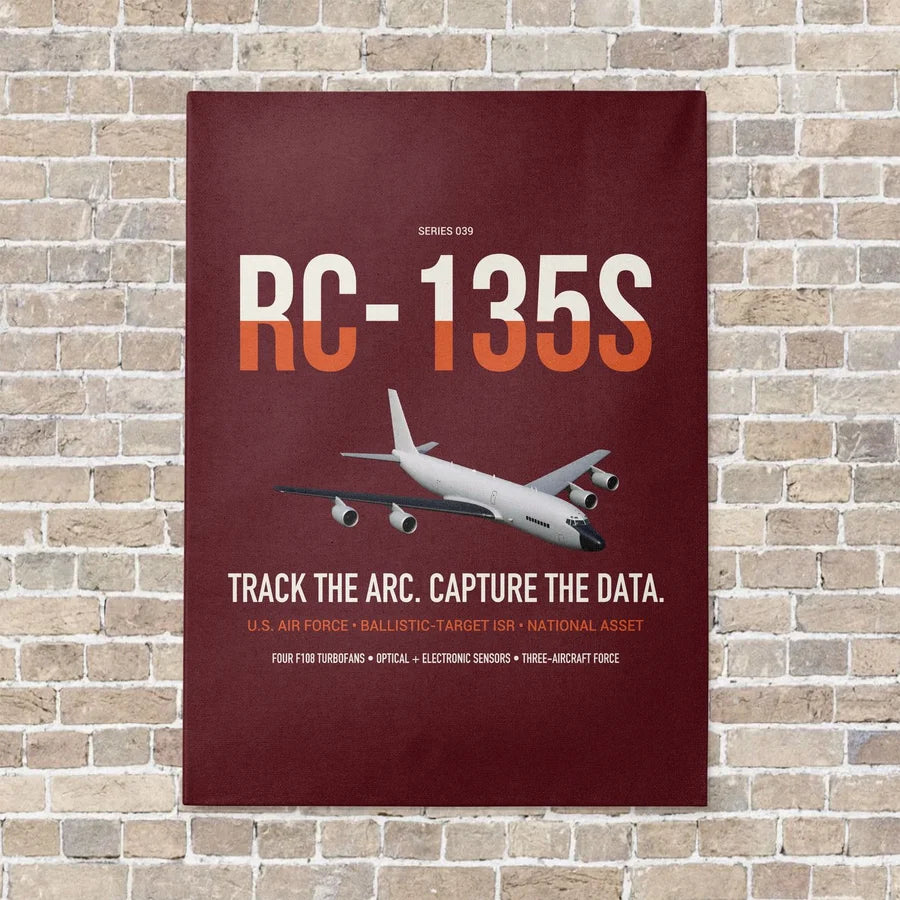 RC-135S Cobra Ball vertical canvas print - no frame - dark red background