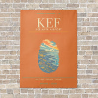 Thumbnail for Keflavik Airport KEF - Canvas Framed - Orange