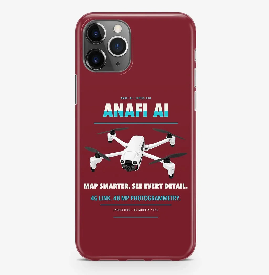 Parrot ANAFI Ai Case ProMax design on dark red iphone case promax