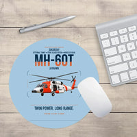 Thumbnail for Sikorsky MH-60T Jayhawk design on light blue round mouse pad
