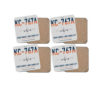Thumbnail for Boeing KC-767A design on light gray 4 pieces set coaster