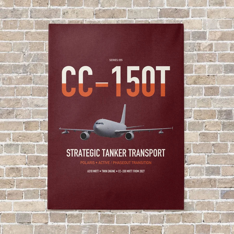 Airbus CC-150T Polaris vertical canvas print - no frame - dark red background