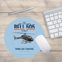 Thumbnail for Bell 505 Jet Ranger X design on light blue round mouse pad