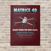 Thumbnail for DJI Matrice 4D vertical canvas print - no frame - dark red background